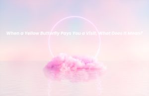Picture of a spiritual background with the words When a Yellow Butterfly Pays You a Visit, What Does It Mean? written on it